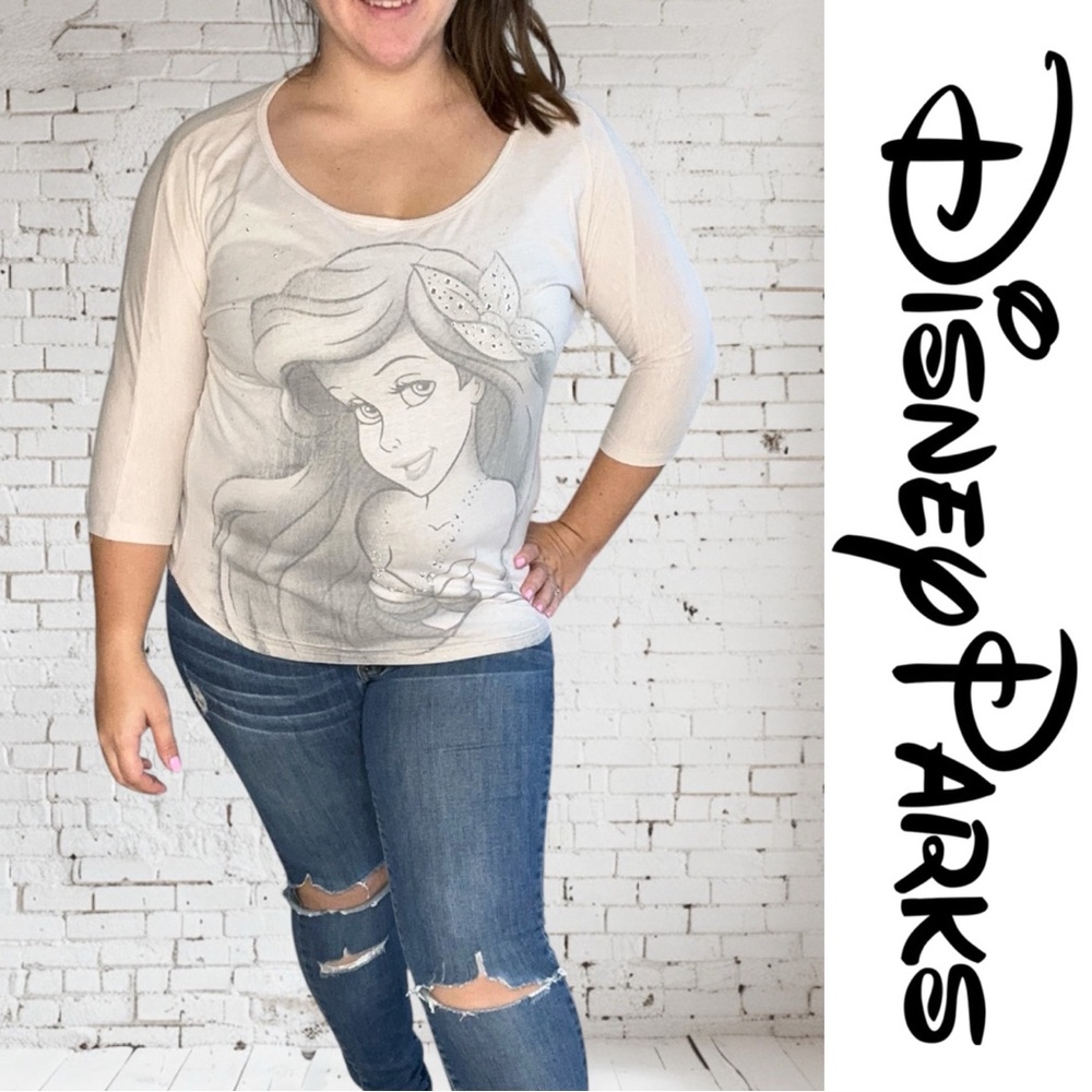 Disney Parks | Ariel Rhinestone Dolman Sleeve Top | Size Medium